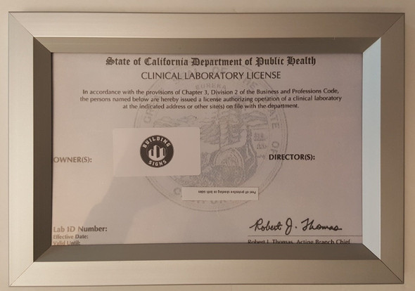 LICENSE FRAME CA LICENSE FRAME CA