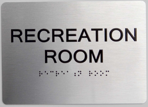 Recreation Room Braille Sign with Raised Tactile Graphics and Letters  Sign-Tactile Signs Recreation Room Braille Sign with Raised Tactile Graphics and Letters  Sign-Tactile Signs
