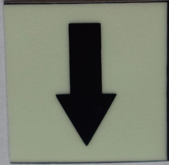 GLOW IN DARK DOWNWARDS ARROW EMERGENCY MARKING SIGN GLOW IN DARK DOWNWARDS ARROW EMERGENCY MARKING SIGN