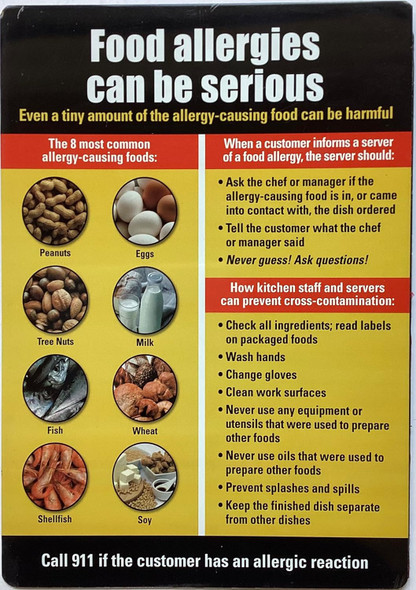 Food Allergy Warning Safety Sign Food Allergy Warning Safety Sign