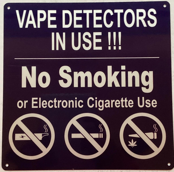 VAPE DETECTOR IN USE Signno smoking or electronic Cigarette VAPE DETECTOR IN USE Signno smoking or electronic Cigarette