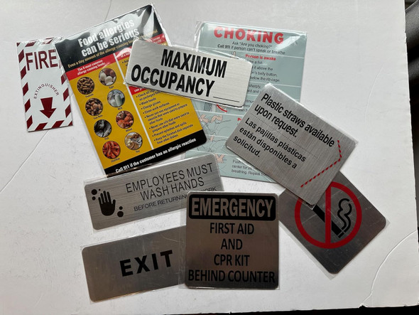 Restaurant signs package Aluminum with double sided tape Restaurant signs package Aluminum with double sided tape
