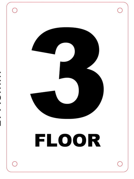 FLOOR NUMBER THREE SIGN FLOOR NUMBER THREE SIGN