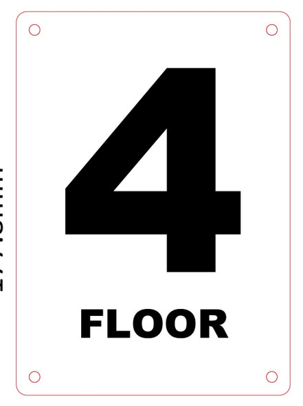 FLOOR NUMBER FOUR SIGN FLOOR NUMBER FOUR SIGN
