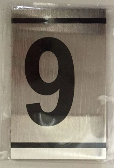 NUMBER SIGN -9-BRUSHED ALUMINUM NUMBER SIGN -9-BRUSHED ALUMINUM