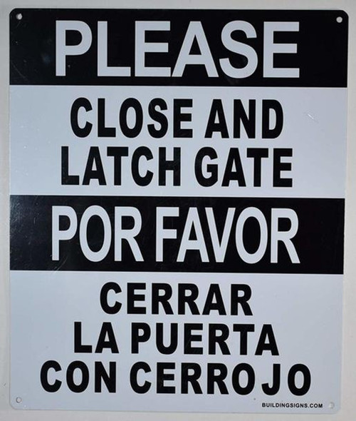 Please Close and Latch Gate Sign Please Close and Latch Gate Sign