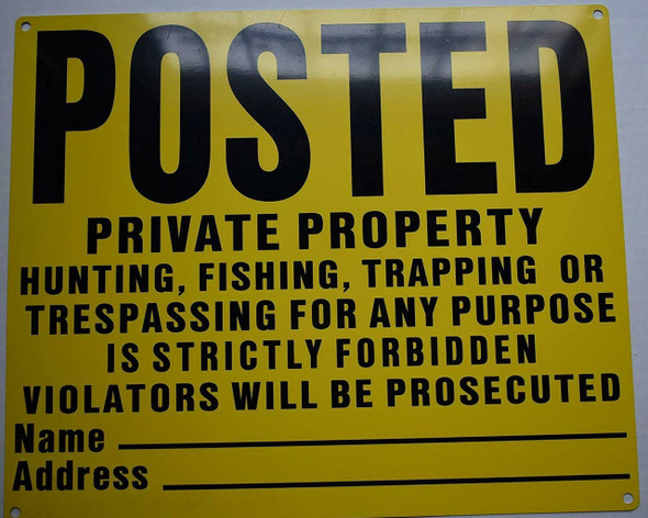 Posted Private Property No Hunting Fishing Trapping Sign Posted Private Property No Hunting Fishing Trapping Sign