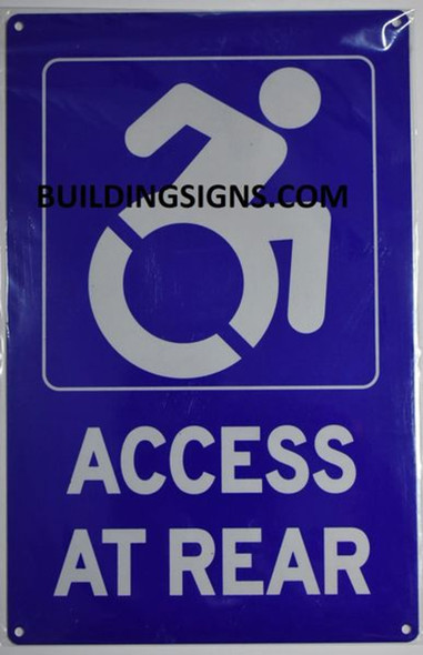 Wheelchair Access at Rear Sign-Tactile Signs Wheelchair Access at Rear Sign-Tactile Signs