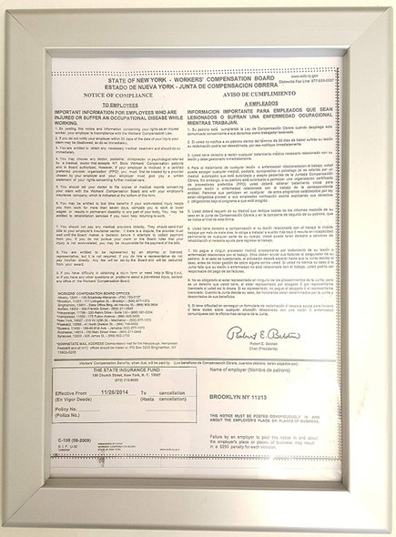 Worker's Compensation Inspection frame Worker's Compensation Inspection frame