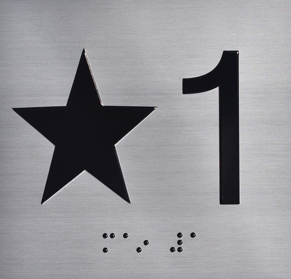 Star 1 (Star 1ST) Elevator Jamb Plate Sign Star 1 (Star 1ST) Elevator Jamb Plate Sign