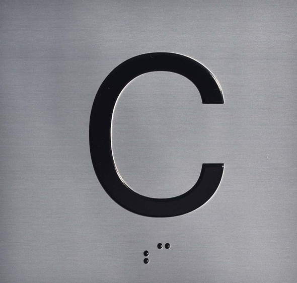 C Floor Elevator Jamb Plate Sign- C Floor Elevator Jamb Plate Sign-
