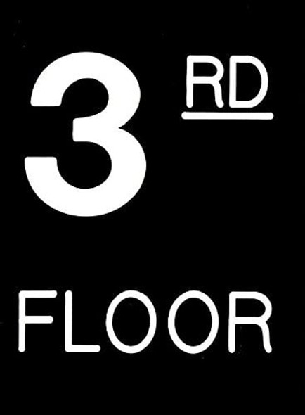 Floor number Sign- Three Floor number Sign- Three