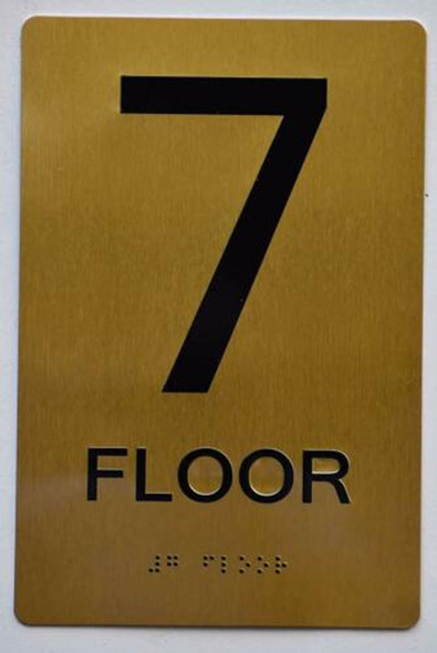 Floor 7 Sign-Tactile Signs - 7th Floor Sign-Tactile Signs - Gold Floor 7 Sign-Tactile Signs - 7th Floor Sign-Tactile Signs - Gold