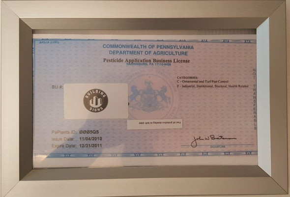 Business License Frame PA Business License Frame PA