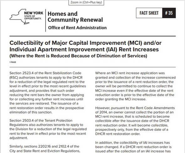 Fact Sheet #35: Collectability of Major Capital Improvement Fact Sheet #35: Collectability of Major Capital Improvement