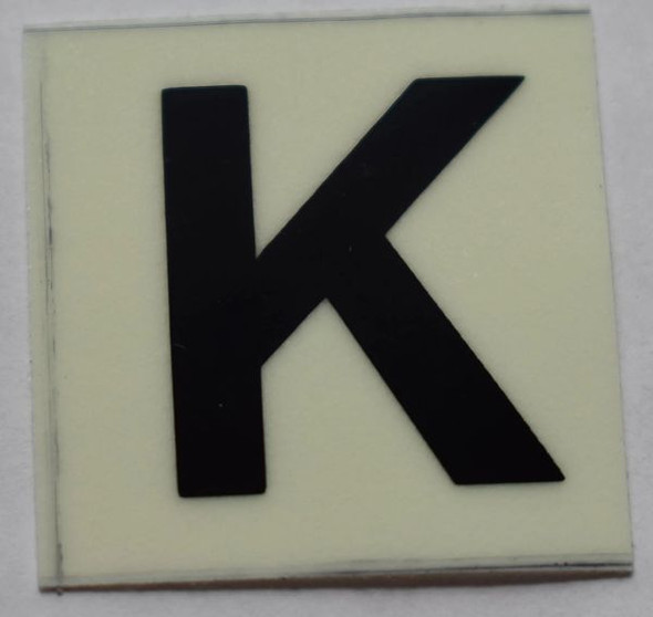PHOTOLUMINESCENT DOOR NUMBER K SIGN PHOTOLUMINESCENT DOOR NUMBER K SIGN