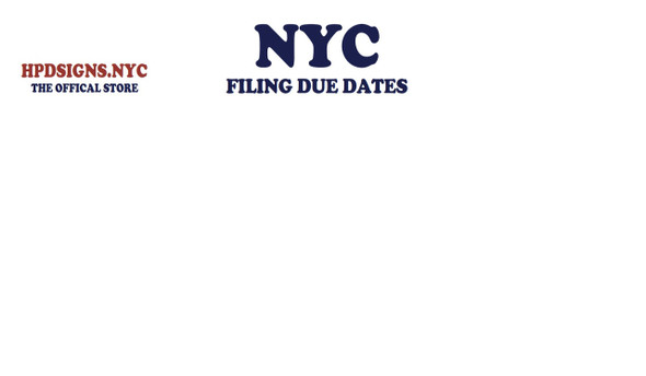 NY filing  Due dates NY filing  Due dates