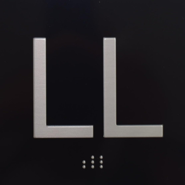 Elevator JAMB Plate with Braille - Elevator Floor Number Brush BLACK Elevator JAMB Plate with Braille - Elevator Floor Number Brush BLACK