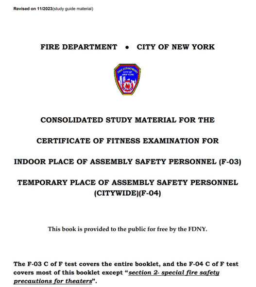 CONSOLIDATED STUDY MATERIAL FDNY 2023 CONSOLIDATED STUDY MATERIAL FDNY 2023
