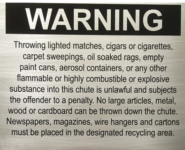Chute sign Posting code  §27-848 Chute sign Posting code  §27-848