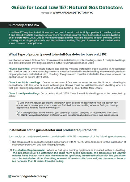 HPD gas detector  requirments per LL157 HPD gas detector  requirments per LL157