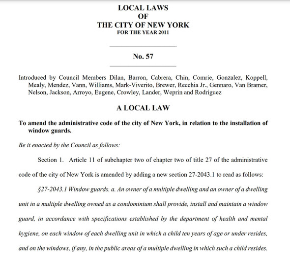Windows Guards local law 57 Windows Guards local law 57