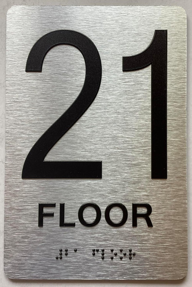 21th floor sign with Raised letters/Image & Grade 2 Braille - Includes Red Adhesive pad for Easy Installation 21th floor sign with Raised letters/Image & Grade 2 Braille - Includes Red Adhesive pad for Easy Installation