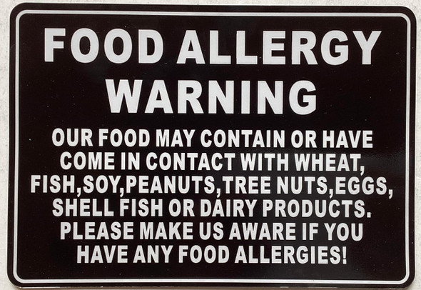 Chef Refrigerator magnet Food Allergy Notice - Restaurant food allergy sign Chef Refrigerator magnet Food Allergy Notice - Restaurant food allergy sign