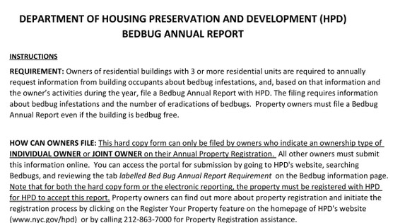 BEDBUG ANNUAL FILING BY MAIL BEDBUG ANNUAL FILING BY MAIL