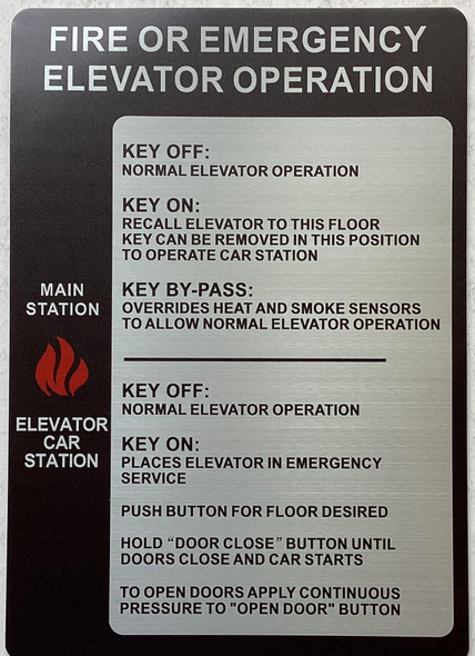Fire or Emergency elevator operation sign 7x10 Inch | Brushed Silver Aluminum Wall Mount | Rust-Free, Durable | Double-Sided Tape Included | Easy Installation | Commercial Grade_-red20250404 Fire or Emergency elevator operation sign 7x10 Inch | Brushed Silver Aluminum Wall Mount | Rust-Free, Durable | Double-Sided Tape Included | Easy Installation | Commercial Grade_-red20250404