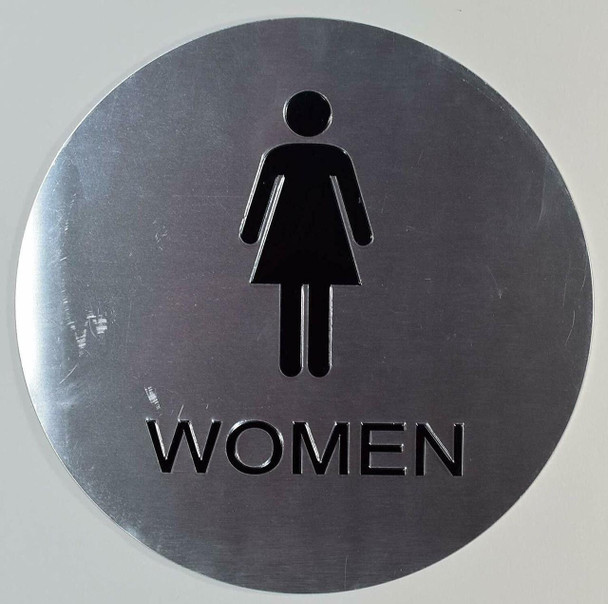 CA Women Restroom Sign-Braille Sign with Raised Tactile Graphics and Letters CA Women Restroom Sign-Braille Sign with Raised Tactile Graphics and Letters