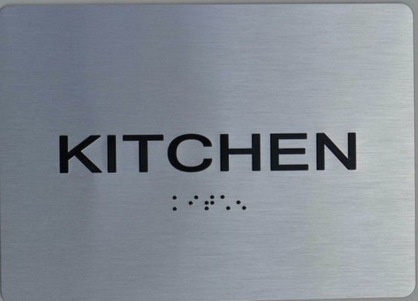 Kitchen Sign Braille Sign with Raised Tactile Graphics and Letters Kitchen Sign Braille Sign with Raised Tactile Graphics and Letters