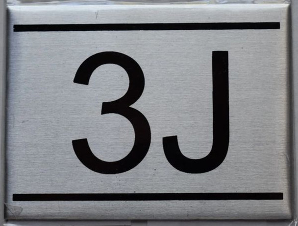 APARTMENT NUMBER Sign3J -BRUSHED ALUMINUM APARTMENT NUMBER Sign3J -BRUSHED ALUMINUM
