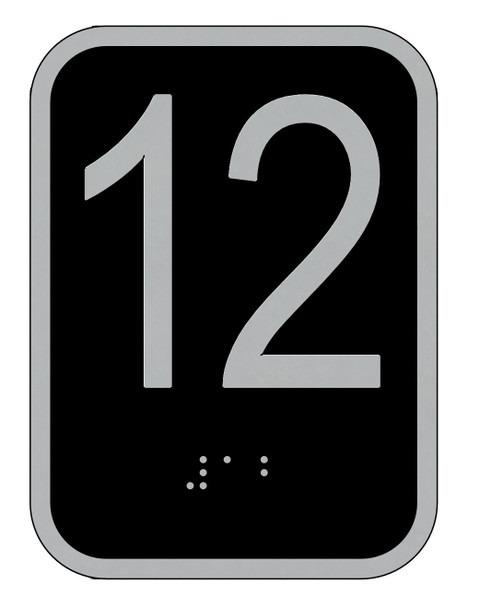 Elevator floor number 12 sign- Elevator Jamb Plate 12 Elevator floor number 12 sign- Elevator Jamb Plate 12