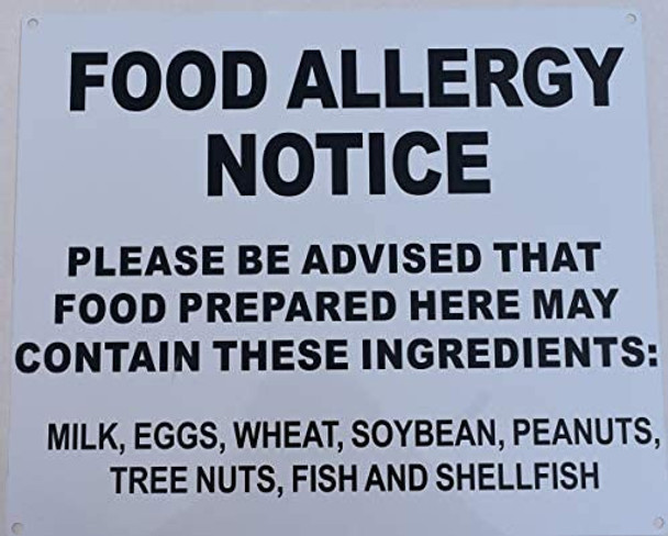 FOOD ALLERGY SIGN FOOD ALLERGY SIGN