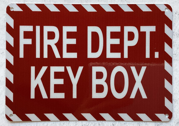 FIRE DEPT KEY BOX SIGN/FIRE DEPARTMENT KEY BOX SIGN -ZEBRA LINE