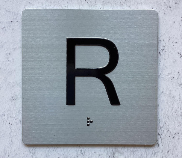 ELEVATOR R FLOOR SIGN