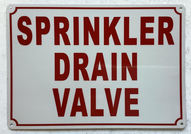 SPRINKLER DRAIN VALVE SIGN