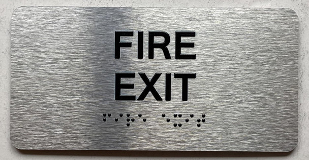 FIRE EXIT SIGN WITH RAISED LETTERS