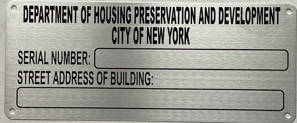 HPD SERIAL NUMBER SIGN