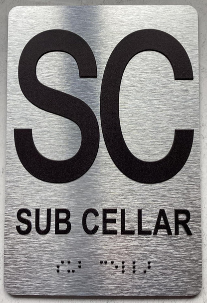 FLOOR NUMBER SIGN WITH RAISED LETTERS THE PARK AVE LINE (SUB CELLAR)