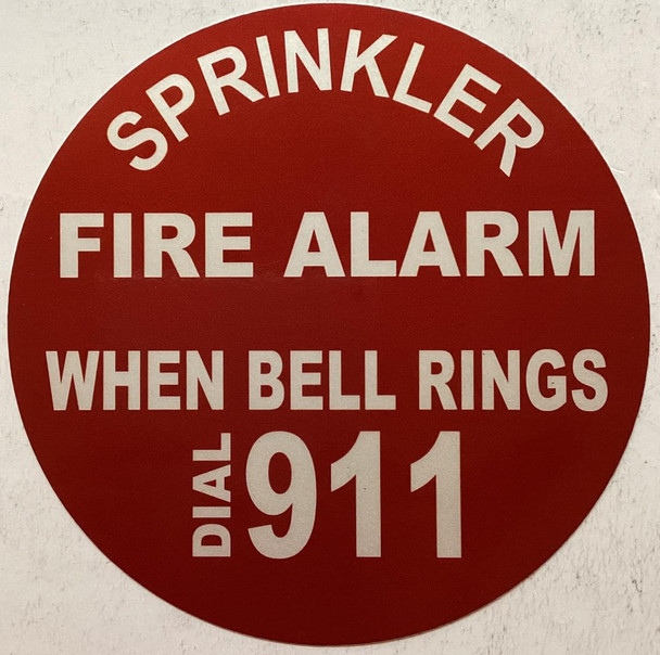 TWO  FIRE SPRINKLER ALARM BELL SIGN