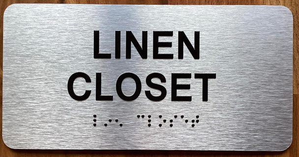 LINEN CLOSET SIGN WITH RAISED LETTERS