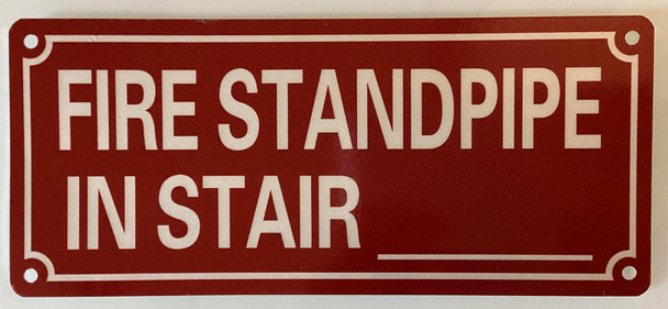 FIRE HOSE IN STAIR BLANK SIGN