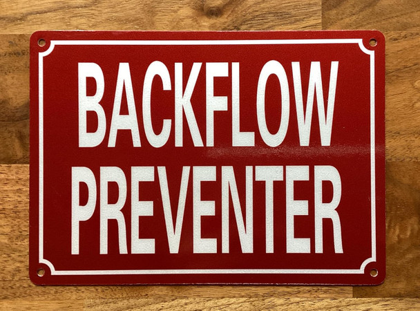 BACKFLOW PREVENTER SIGN
