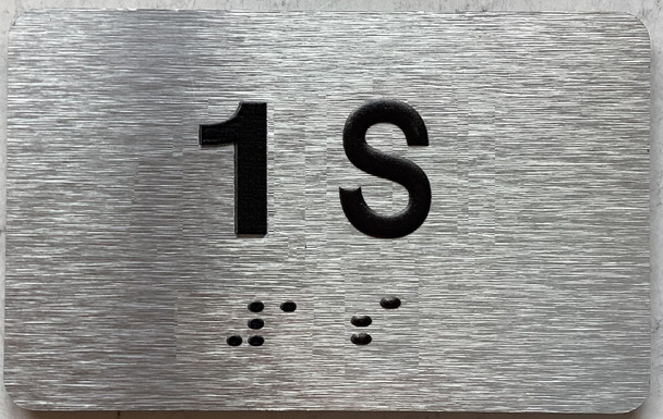 APT NUMBER 1S SIGN-UNIT NUMBER SIGN WITH RAISED LETTERS