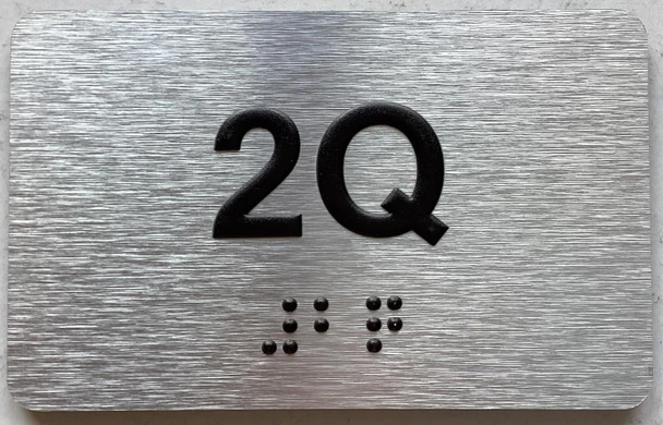 APT NUMBER 2Q SIGN-UNIT NUMBER SIGN WITH RAISED LETTERS