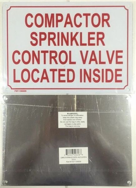 Compactor Sprinkler Control Valve Located Inside Safety Sign Compactor Sprinkler Control Valve Located Inside Safety Sign