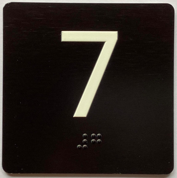 ELEVATOR FLOOR NUMBER THE LEXINGTON AVE LINE (7TH FLOOR) SIGN