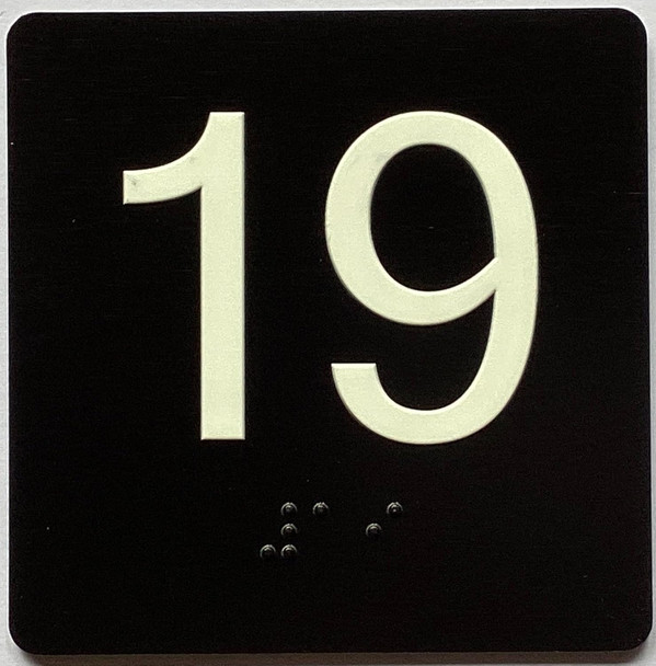 ELEVATOR FLOOR NUMBER THE LEXINGTON AVE LINE (19TH FLOOR) SIGN